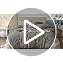 JIYUAN Queen Size Duvet Cover Set, 3-Piece - 100% Washed Cotton, Linen-Like Soft & Breathable with Zipper Closure, Include...