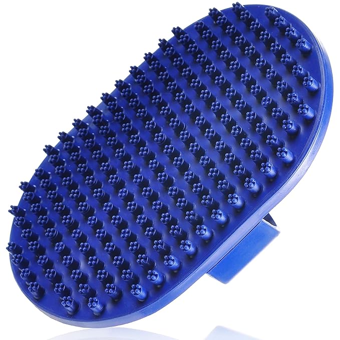 Pets&Goods Rubber Grooming Brush for Dogs & Cats - Gentle Deshedding Bath Brush for Short & Medium Hair - Soft Bristles, A...