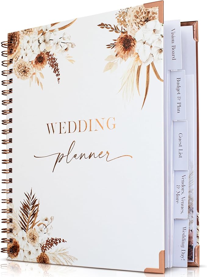 Beautiful Boho Wedding Planner Book and Organizer - Enhance Excitement and Makes Your Countdown Planning Easy - Unique Eng...