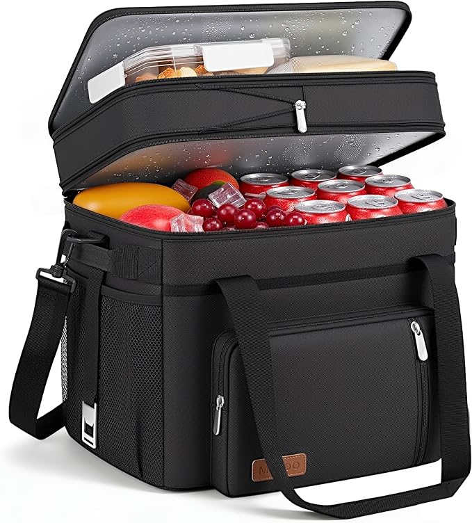 MIYCOO Cooler Bag Double Deck - 60 Can Leakproof Insulated Portable Soft Lunch Cooler, Extra Large Expandable Ice Chest Co...