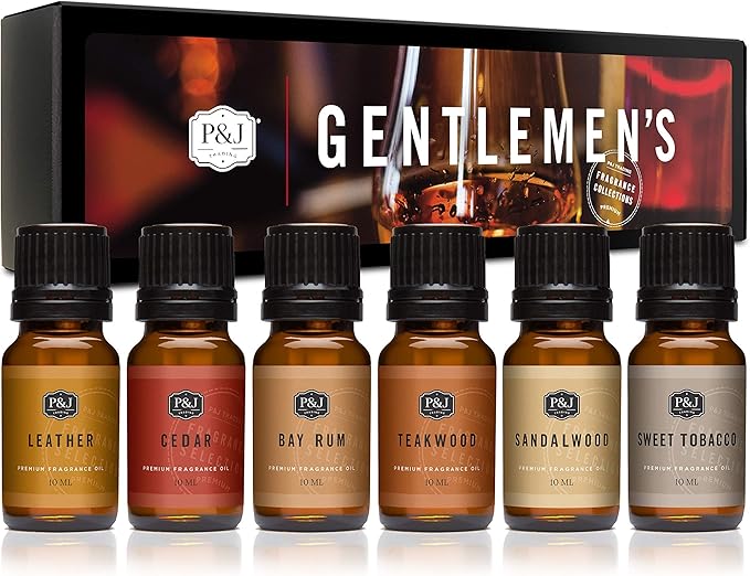 P&J Trading Fragrance Oils for Diffusers for Home Gentlemen's Set Fragrance Scents for Candle Making - Soap Making Supplie...