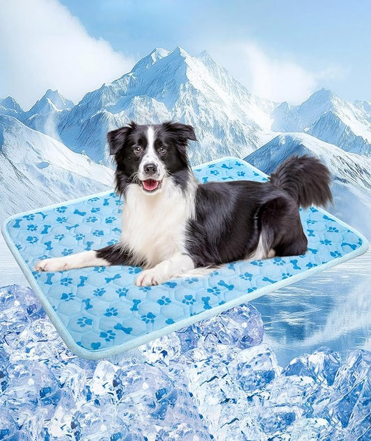 YAOGEG Upgraded Dog Cooling Mat,Q-Max>0.5 Ice Silk Self-Cooling Pad,Breathable Washable Portable Kennel Mat Cooling Mat fo...