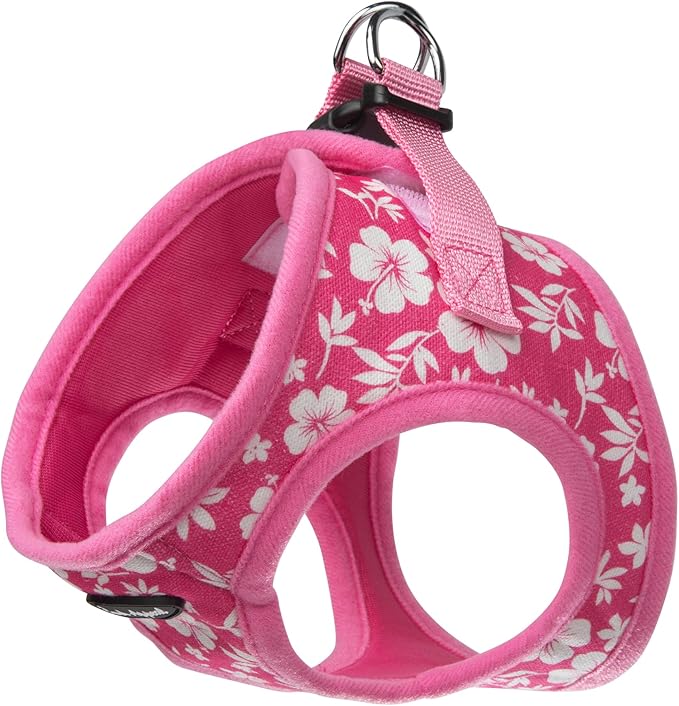 Bark Appeal Pink Hibiscus Step-in Dog Harness for XS to Small Sized Pets – Updated Sizing, Re-Measuring is Essential – Sof...