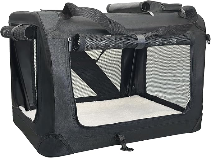 Fhiny Large Cat Carrier for 2 Cats, 24"x17"x17" Soft Dog Crate Collapsible Portable Travel Pet Carrier Bag Durable Breatha...
