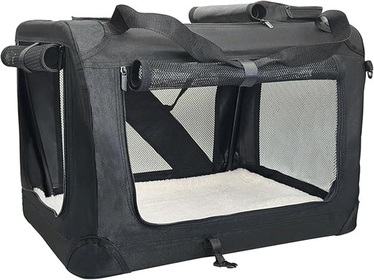 Fhiny Large Cat Carrier for 2 Cats, 24"x17"x17" Soft Dog Crate Collapsible Portable Travel Pet Carrier Bag Durable Breatha...