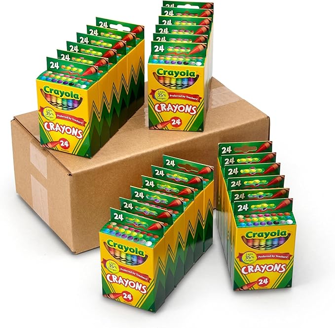 Crayola Crayons Bulk (24 Packs), Preschool Classroom Supplies, Coloring Book Supplies, School Crayons for Kids, Gifts, Age...