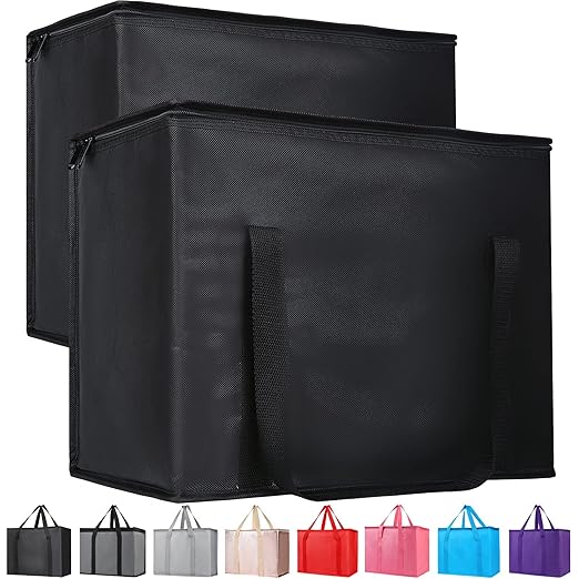Bodaon 2-Pack Insulated Reusable Grocery Bag Heavy Duty Thermal Tote, X-Large for Frozen Foods Cold Storage, Travel Cooler...