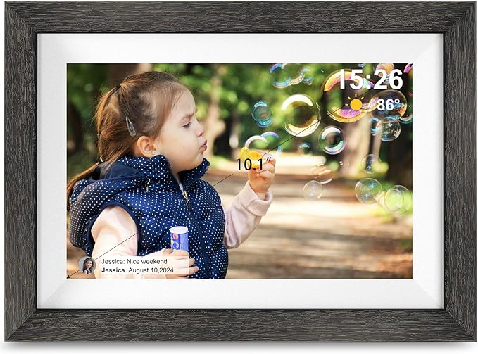 Frameo Digital Photo Frame,10.1 Inch WiFi Smart Digital Picture Frame with HD IPS Touch Screen,Auto-Rotate,Send Pictures f...