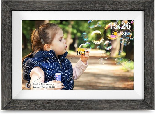 Frameo Digital Photo Frame,10.1 Inch WiFi Smart Digital Picture Frame with HD IPS Touch Screen,Auto-Rotate,Send Pictures f...