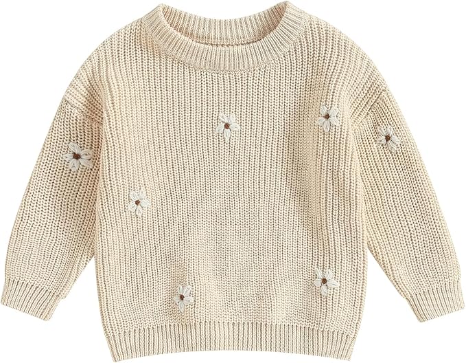 Afunbaby Baby Girl Boy Knit Sweater Blouse Pullover Sweatshirt Warm Crewneck Long Sleeve Tops for Infant Toddler