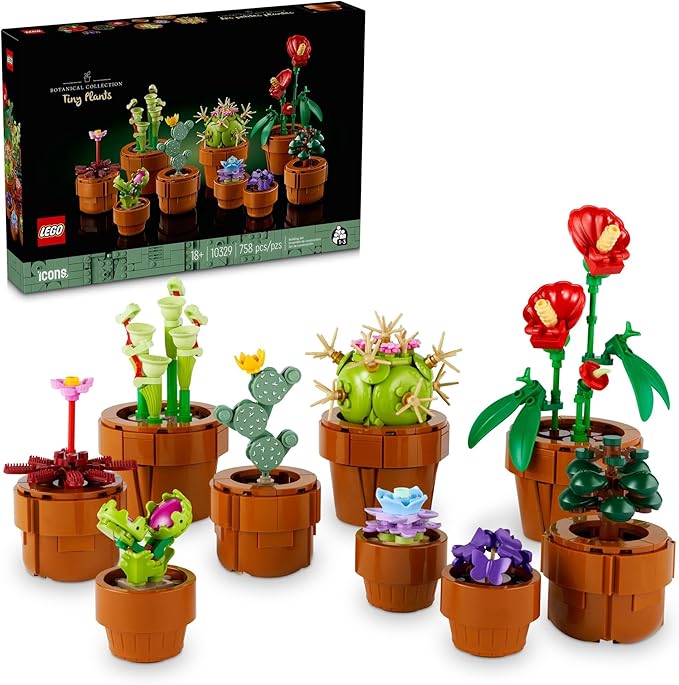 LEGO Botanicals Tiny Plants - Artificial, Fake Indoor Plant Building Set for Home, Kitchen, Desk Decoration, Adults Ages 1...
