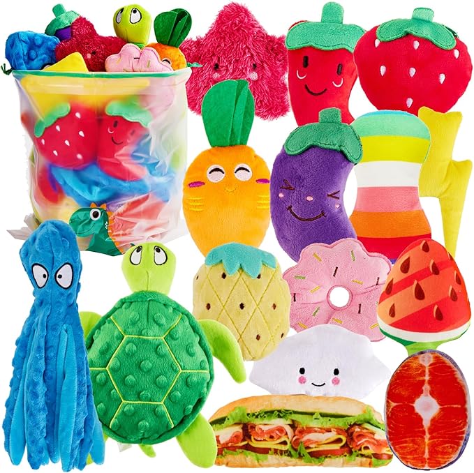 MOSDECEN Squeaky Dog Toys, Small Puppy Toys, Cute Interactive Pets Toys Bulk for Small Medium Dogs Soft Plush Dog Toy Sque...