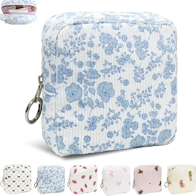 CasaRovela Period Bag for Girls, Corduroy Sanitary Napkin Storage Bag, Period Pouch & Tampon Holder, Feminine Care Organiz...