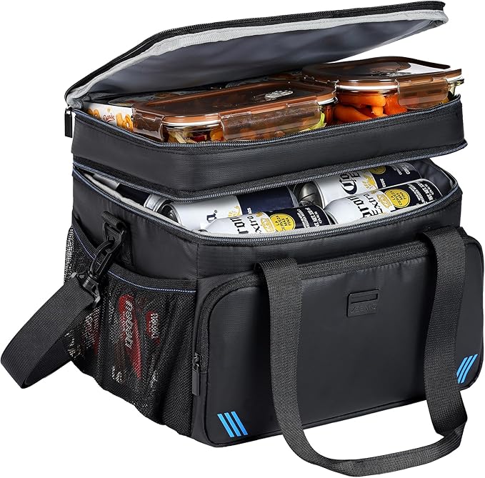 ZEEMO Soft Cooler Bag, Insulated Lunch Box, 19 L Ice Chest, Double Leakproof Layers, Waterproof and Collapsible Case for W...