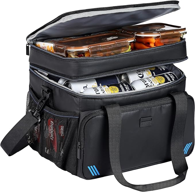 ZEEMO Soft Cooler Bag, Insulated Lunch Box, 19 L Ice Chest, Double Leakproof Layers, Waterproof and Collapsible Case for W...