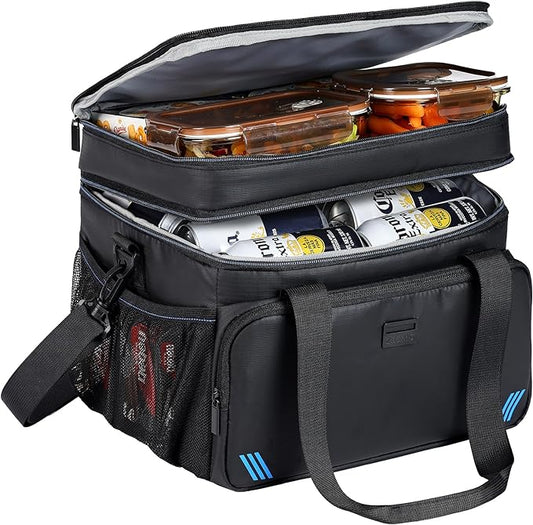 ZEEMO Soft Cooler Bag, Insulated Lunch Box, 19 L Ice Chest, Double Leakproof Layers, Waterproof and Collapsible Case for W...