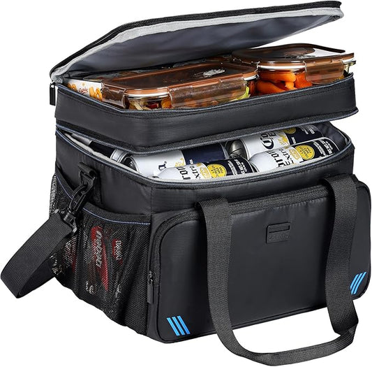 ZEEMO Soft Cooler Bag, Insulated Lunch Box, 19 L Ice Chest, Double Leakproof Layers, Waterproof and Collapsible Case for W...