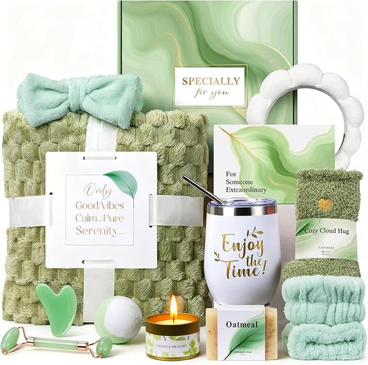 Self Care Kit - Spa Gifts Self Care Relaxation Gifts for Women Self Care Basket Set Stress Relief Get Well Soon Gift Baske...