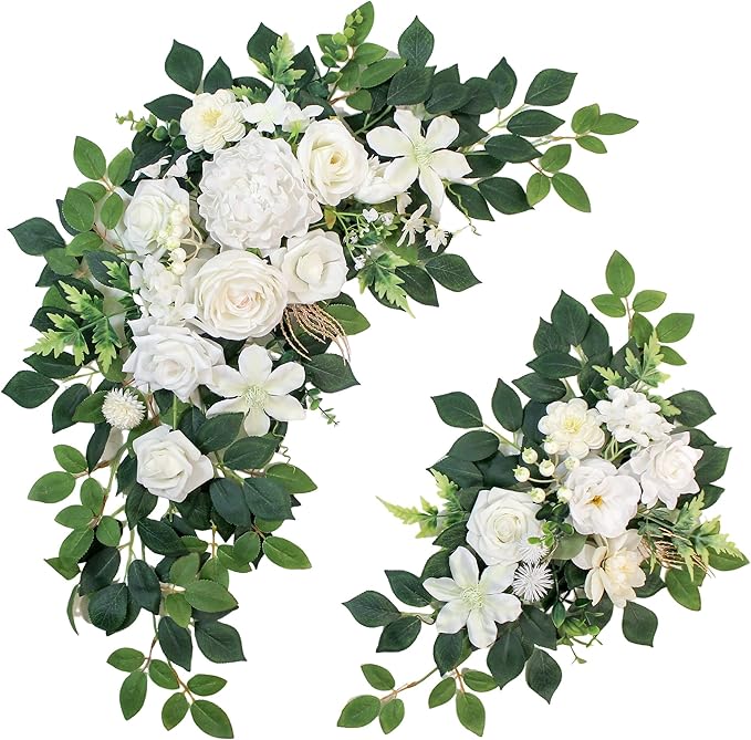 BMQDSM Pack of 2 Faux Flowers,Wedding Arch Flowers,Wisteria Hanging Flowers,Flower Garland Be Suited to Aisle Decorations ...