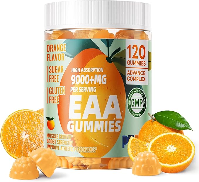 Pets Purest EAA Gummies 120 Gummies (Orange), Essential Amino Acids - All 9 Essential Aminos (EAA) and All Branched-Chain ...