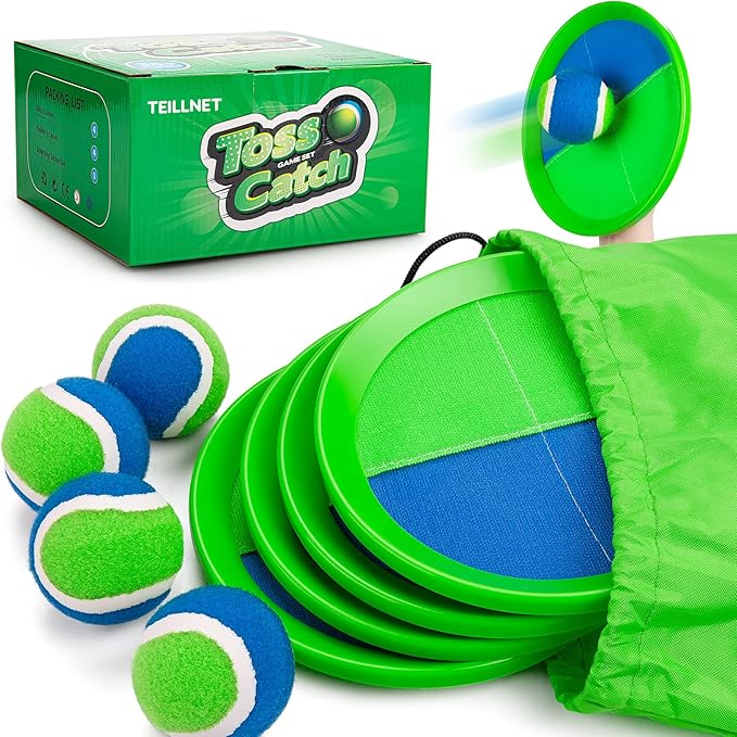 Toss and Catch Ball Set Upgraded - Kids Toys Beach Toys Baseball Games - Sturdy & Water-Resistant Great for Outdoor Pool Y...