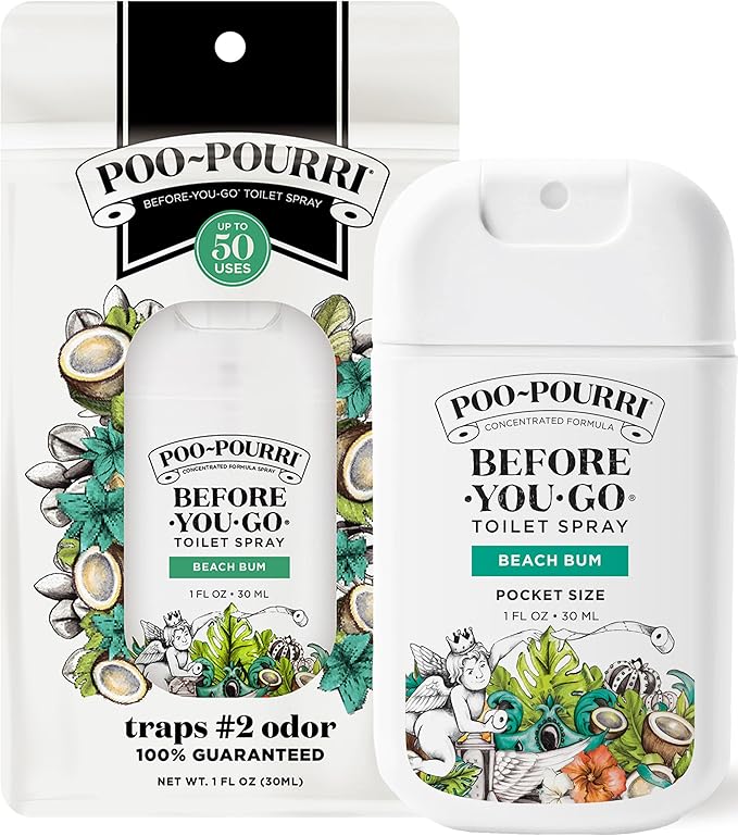 Poo-Pourri Before-You-Go Pocket Toilet Spray, Travel Essentials, Beach Bum, 1 Fl Oz, Up to 50 Uses, On-The-Go Bathroom Odo...