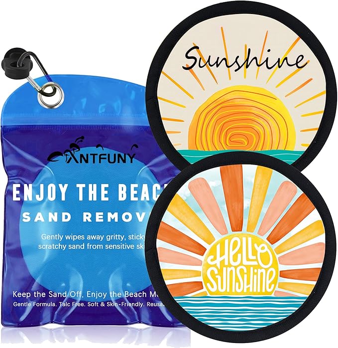 2 Pack Sand Remover Cleaner Eraser for Family Women Dog Beach Trip Essential Summer Vacation Must Have Travel Accessories ...