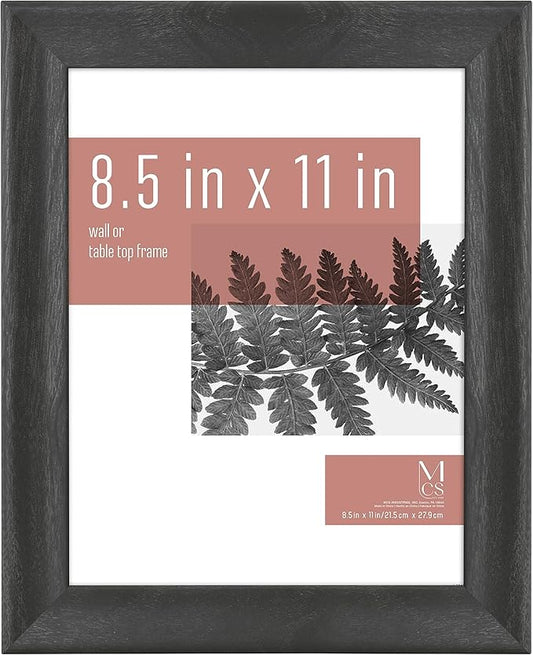 MCS Studio Gallery Classic 8.5x11 Picture Frame Black Woodgrain, Vertical & Horizontal Wall Hanging Large Picture Frame fo...