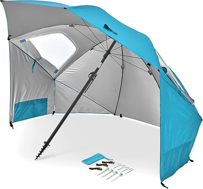 Sport-Brella Premiere UPF 50+ Umbrella Shelter with Patented Side Panels and Tilt Mechanism, Heavy-Duty 1.25 Inch Center P...