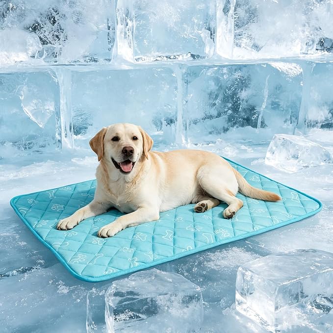 BEAUTYZOO Dog Cooling Mat for Large Dogs 47"x28" – Upgraded Thick Cooling Mat for Dogs with Chill Cool Fiber Q-Max>0.43 – ...