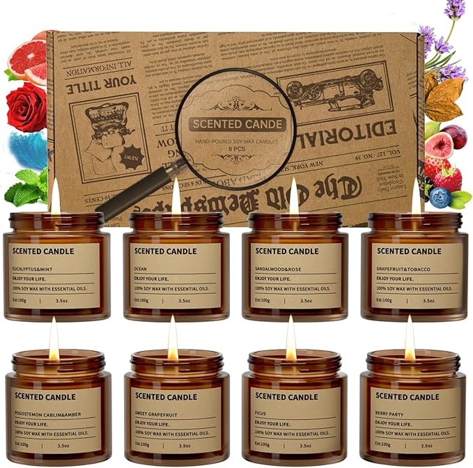 8 Pack Scented Candles Gift Set,Candle Gift for Women, Candle for Home Scented，Perfect Candles Gifts Set for Women, Mum Gi...