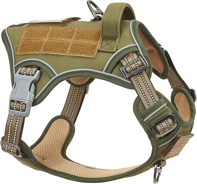 BUMBIN Tactical Dog Harness for Medium Dogs No Pull, Famous TIK Tok No Pull Dog Harness, Fit Smart Reflective Pet Walking ...