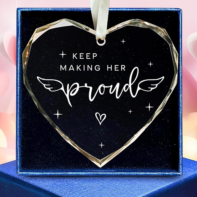 Memorial Gifts for Women - in Memory of Loved One Gift, Bereavement Gift - Remembrance Gifts - Keep Making Her Proud Ornam...
