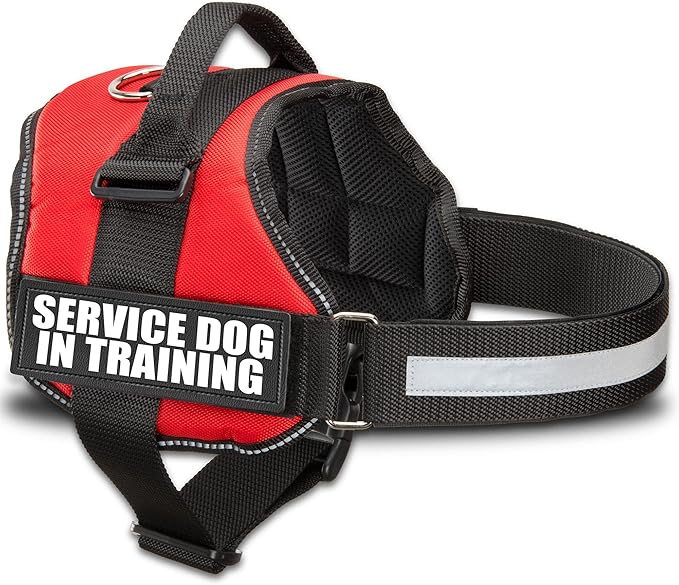 Industrial Puppy Service Dog In Training Vest With Hook and Loop Straps and Handle - Harnesses In Sizes From XXS to XXL - ...