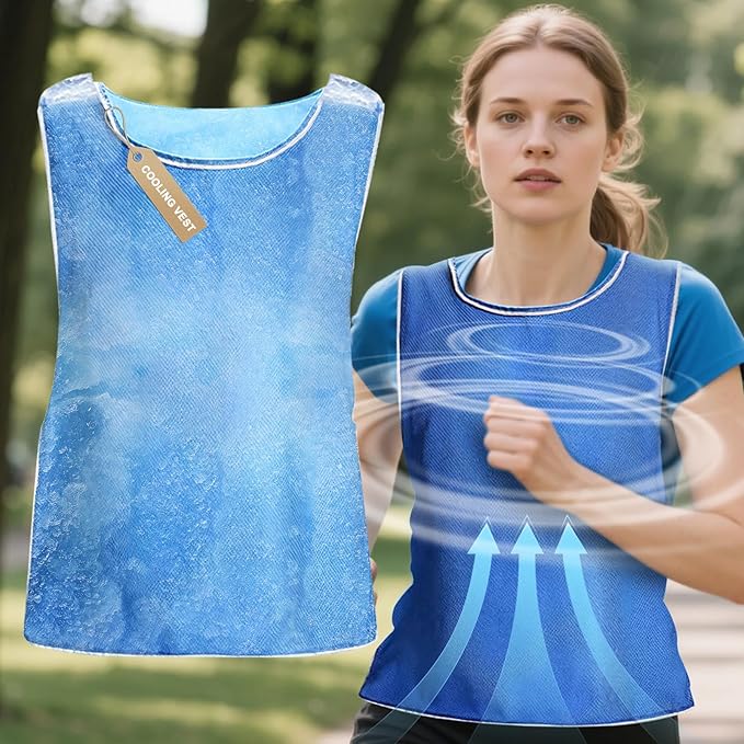 HUOFU Evaporative Ice Cooling Vest for Men - Body Cold Jacket for Women MS Motorcycle Sport Working for Hot Summer Weather...