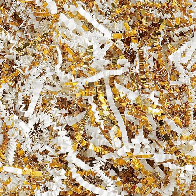 Uptotop 1/2LB Crinkle Cut Paper Shred Filler for Gift Wrapping Basket Filling, Birthday, Christmas, Thanksgiving, Wedding,...