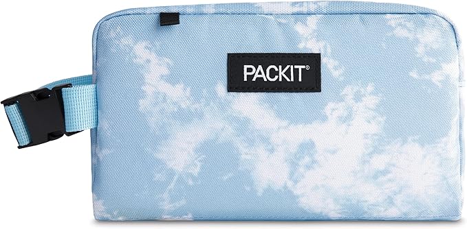 PackIt Freezable Snack Box, Blue Sky, Built with EcoFreeze Technology, Collapsible, Reusable, Zip Closure with Buckle Hand...