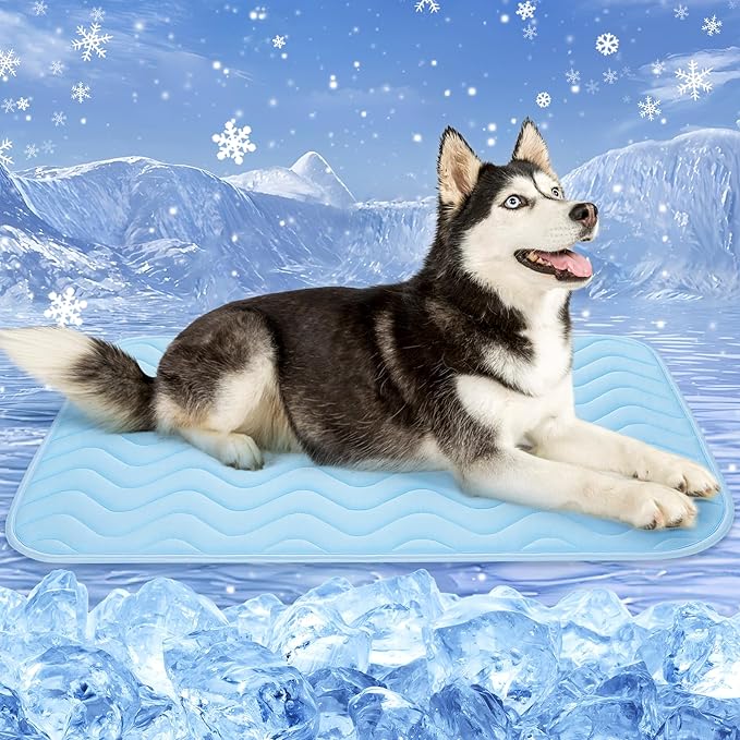 ZENGAOOU Dog Cooling Mat for Medium to Large Dogs - 40" x 28" Washable Pet Cooling Mat with Non-Slip Bottom, Summer Waterp...