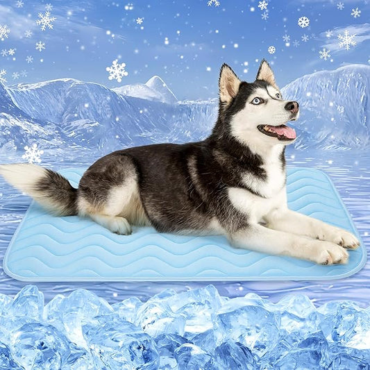 ZENGAOOU Dog Cooling Mat for Medium to Large Dogs - 40" x 28" Washable Pet Cooling Mat with Non-Slip Bottom, Summer Waterp...