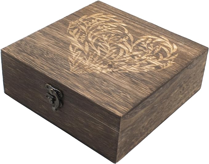 Wooden Memory Keepsake Boxes With Hinged Lids, Floral Heart Engraved Keepsake Boxes, Decorative Storage Box, Memory Box fo...