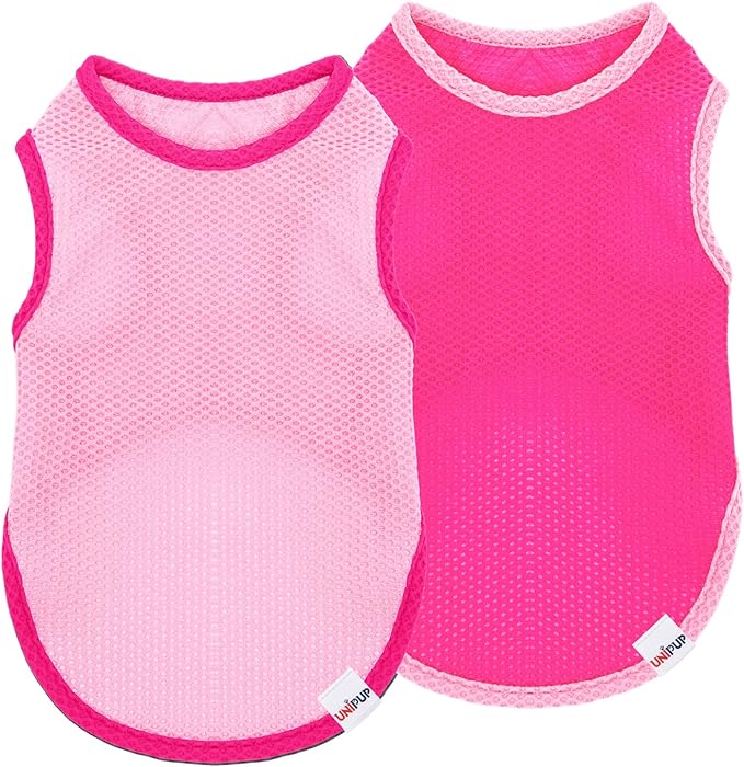 UNIPUP 2 Pack Cooling Shirts for Dogs, Lightweight Mesh Breathable Dog Shirt for Medium Dogs Girl,Sun-Protection Sleeveles...