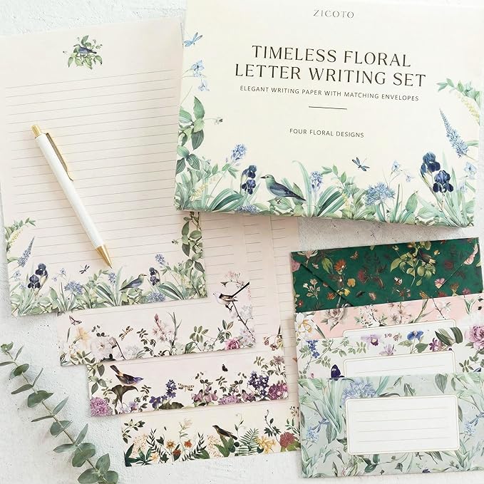 Beautiful Stationery Set with Envelopes - Premium-Quality, No-Bleed Lined Letter Writing Paper with Elegant Floral Designs...