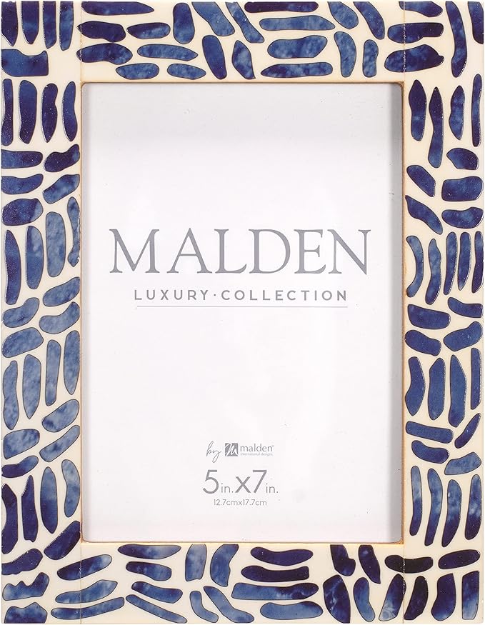 Malden International Designs 5x7 Indigo Picture Frame Blue Wood MDF (2452-57)