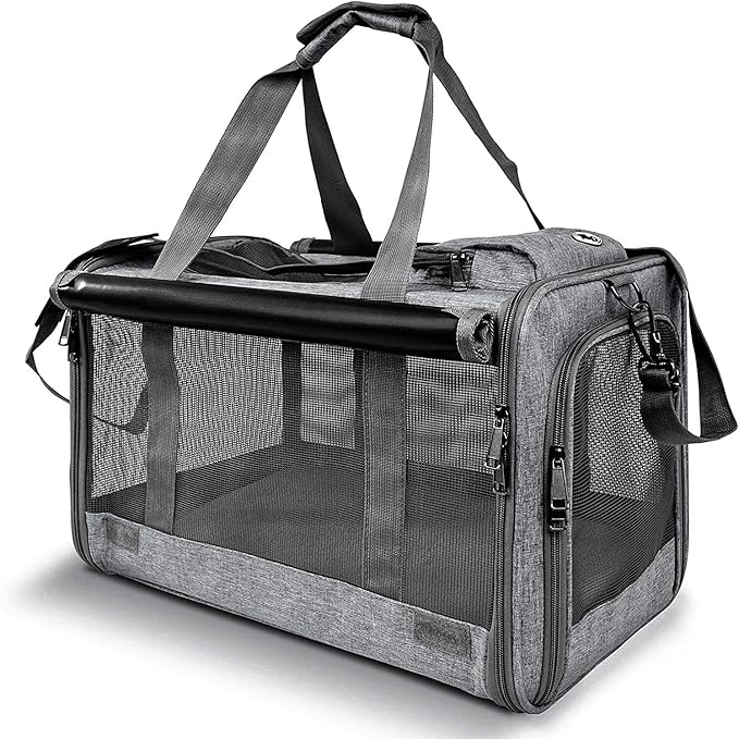 GAPZER Pet Carrier for Large Cats, Soft-Sided Cat Carrier for Medium Big Cats and Puppy up to 20lbs, Washable Dog Carrier ...