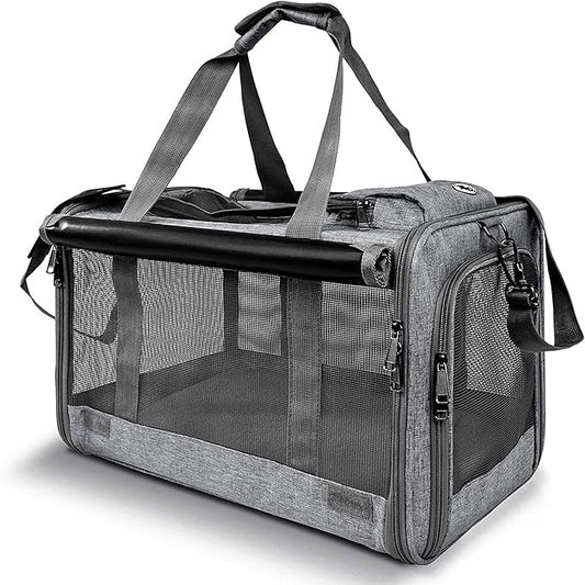GAPZER Pet Carrier for Large Cats, Soft-Sided Cat Carrier for Medium Big Cats and Puppy up to 20lbs, Washable Dog Carrier ...