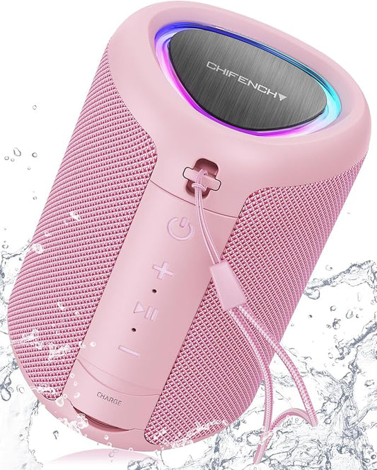 Portable Bluetooth Speaker Beach Essentials: Powerful Crystal Clear Sound/Dynamic Light/IPX5 Waterproof/All Day Playtime/W...