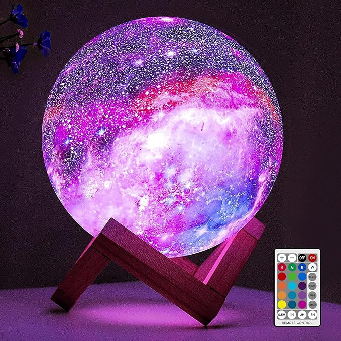 BRIGHTWORLD Moon Lamp Galaxy Lamp 5.9 inch 16 Colors LED 3D Moon Light, Remote & Touch Control Moon Night Light Gifts for ...