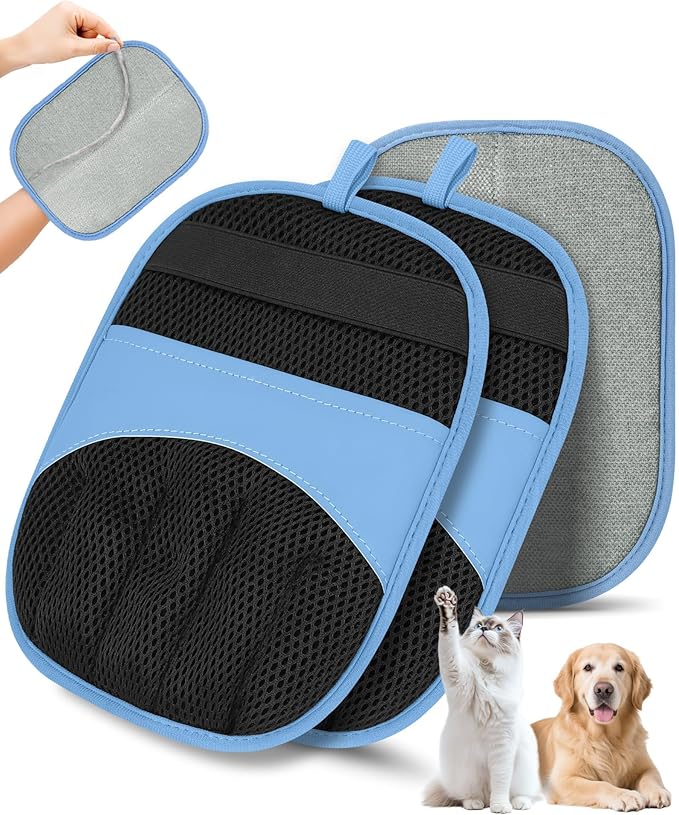 2 Pack Pet Hair Removal Glove - Electrostatic Magic Brush Gloves Pet Hair for Dogs and Cats, The Magic Brush Pure Path Yom...