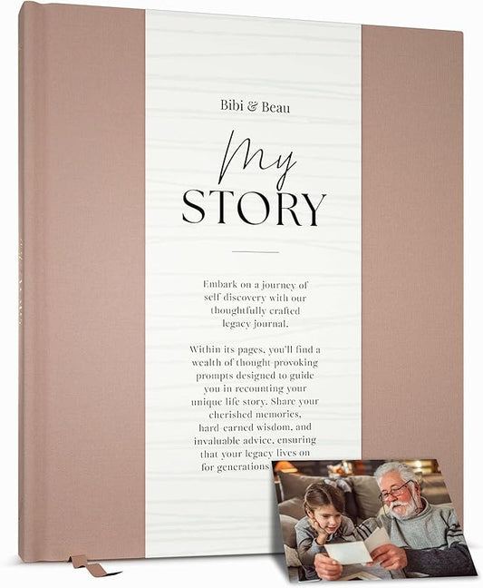 Bibi & Beau Legacy Story Journal – My Life in Writing | Guided Memory Book for Grandma, Grandpa, Mom, Dad | Thoughtful Kee...