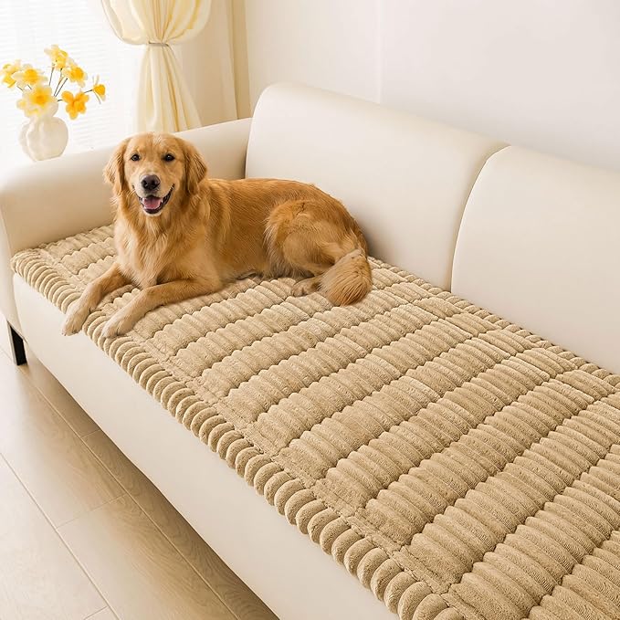 hyha Couch Covers for Dogs Washable, Non Slip Plush Dog Sofa Protectors, Fuzzy Pet Couch Covers for 3 Cushion Sofa Pet Fri...